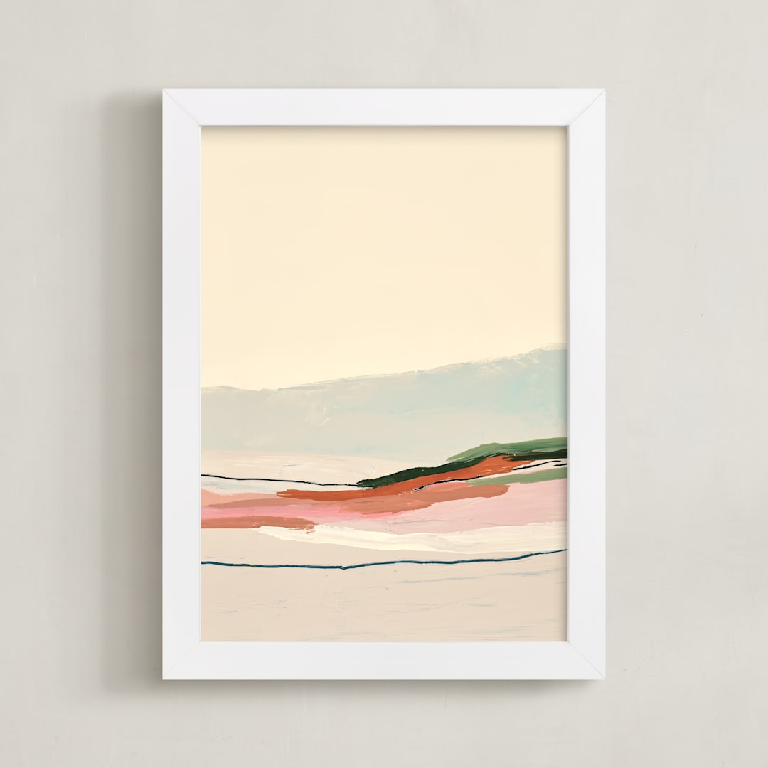 "Marine Layer" - Art Print in Cream by Caryn Owen - Framed