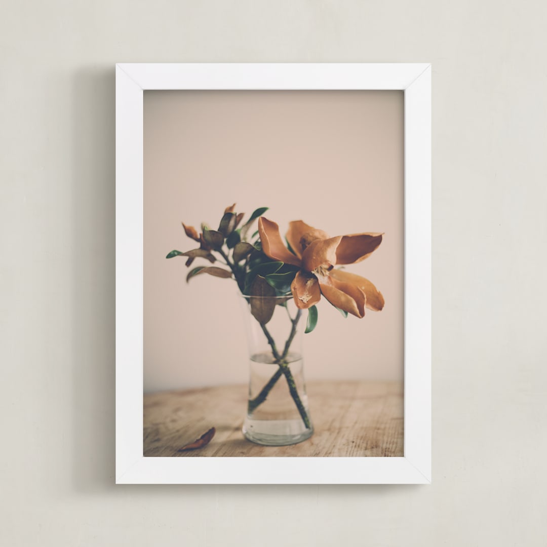 "Magnolia" - Art Print in Sepia by Melinda Denison - Framed