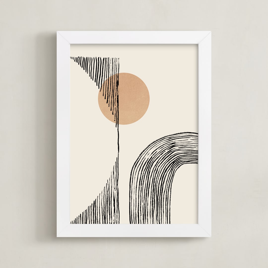 "Sunset getaway" - Art Print in Ecru by Creo Study - Framed