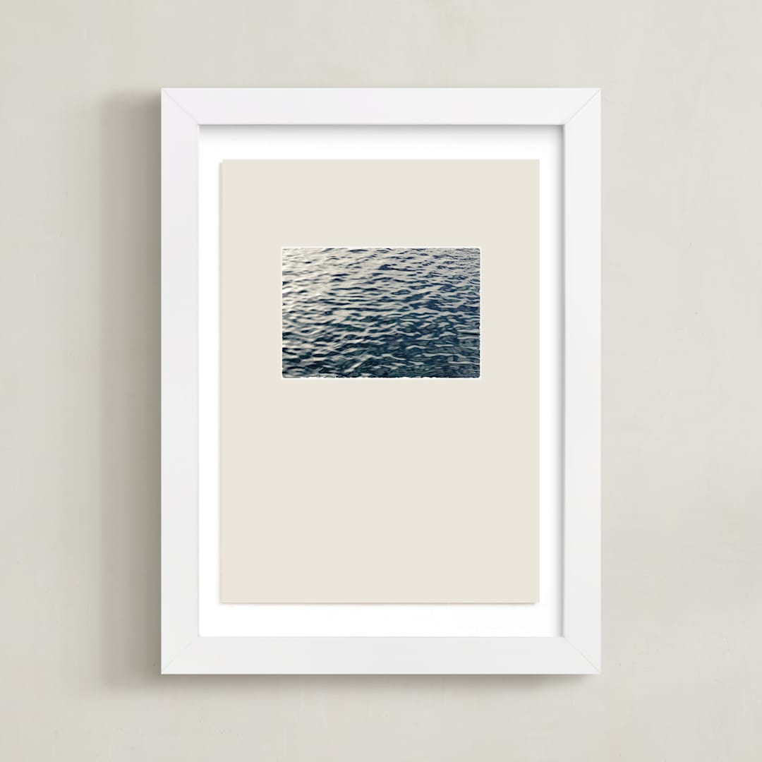 "Sand and Sea 2" - Art Print in Deep Sea Blue by Shawna Urban - Framed