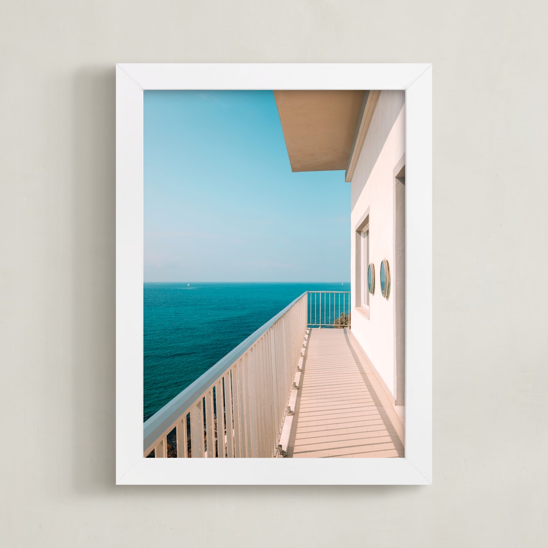 "two portholes" - Art Print in Seaside Turquoise by Alicia Abla - Framed