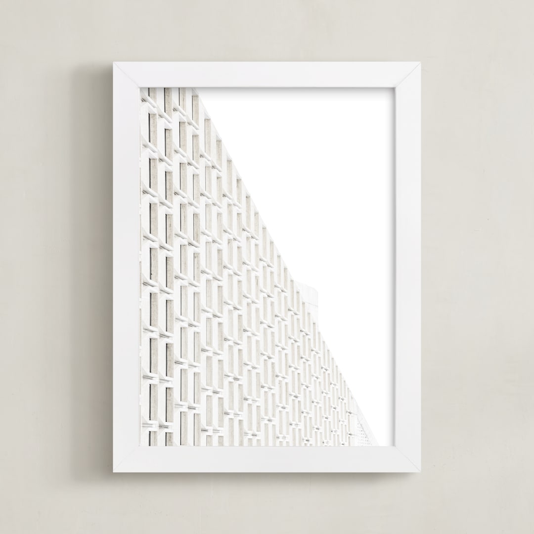"Urban Alabaster" - Art Print in Stone White by Tania Medeiros - Framed