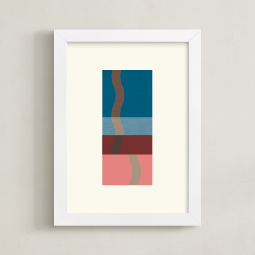"Rise 1" - Art Print in Peach by Baumbirdy - Framed
