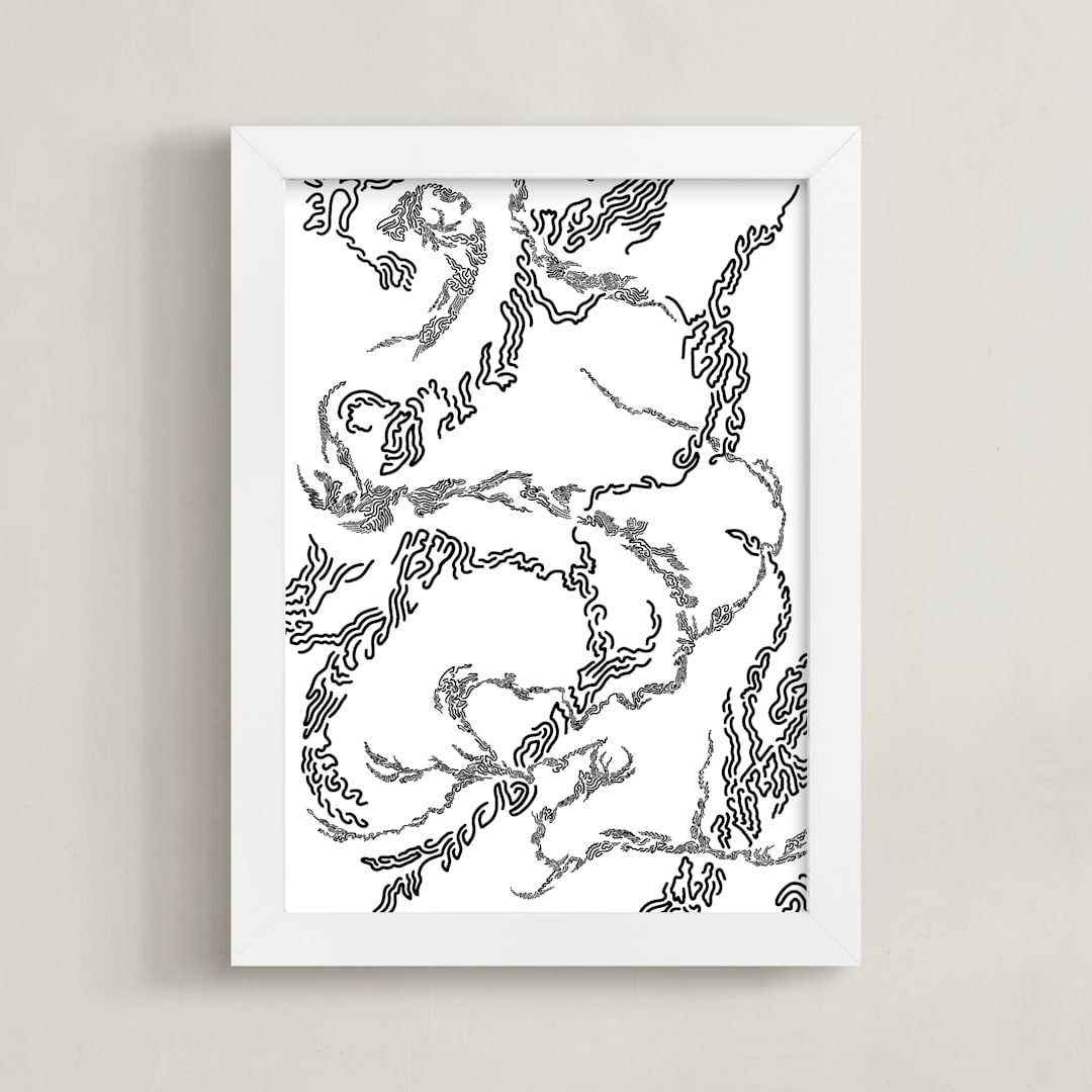 "Cloud Formations 2" - Art Print in Ink by Harrison Tenzer - Framed
