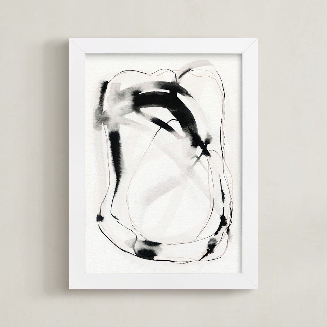 "Engage" - Art Print in Charcoal by Melanie Severin - Framed