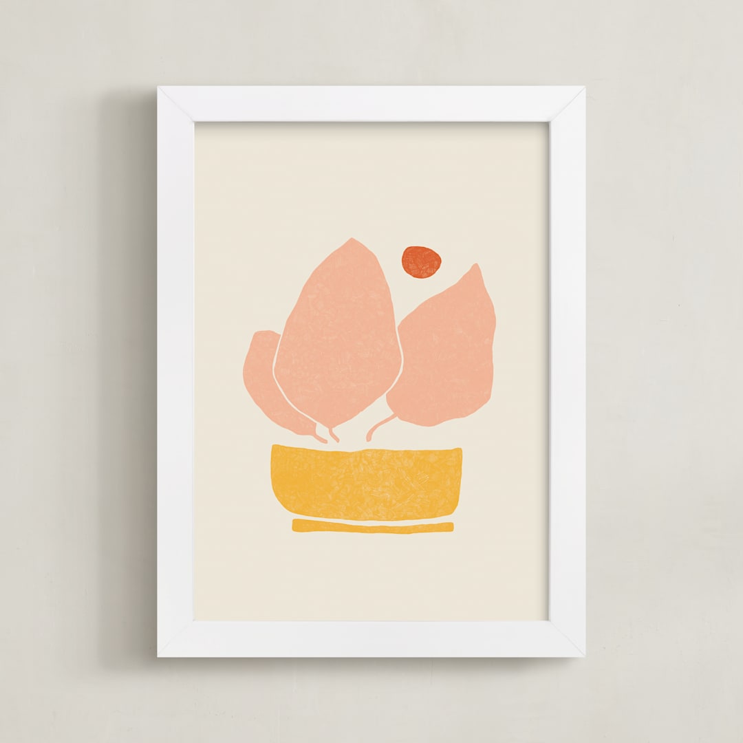 "Nana" - Art Print in Coral by Alex Roda - Framed