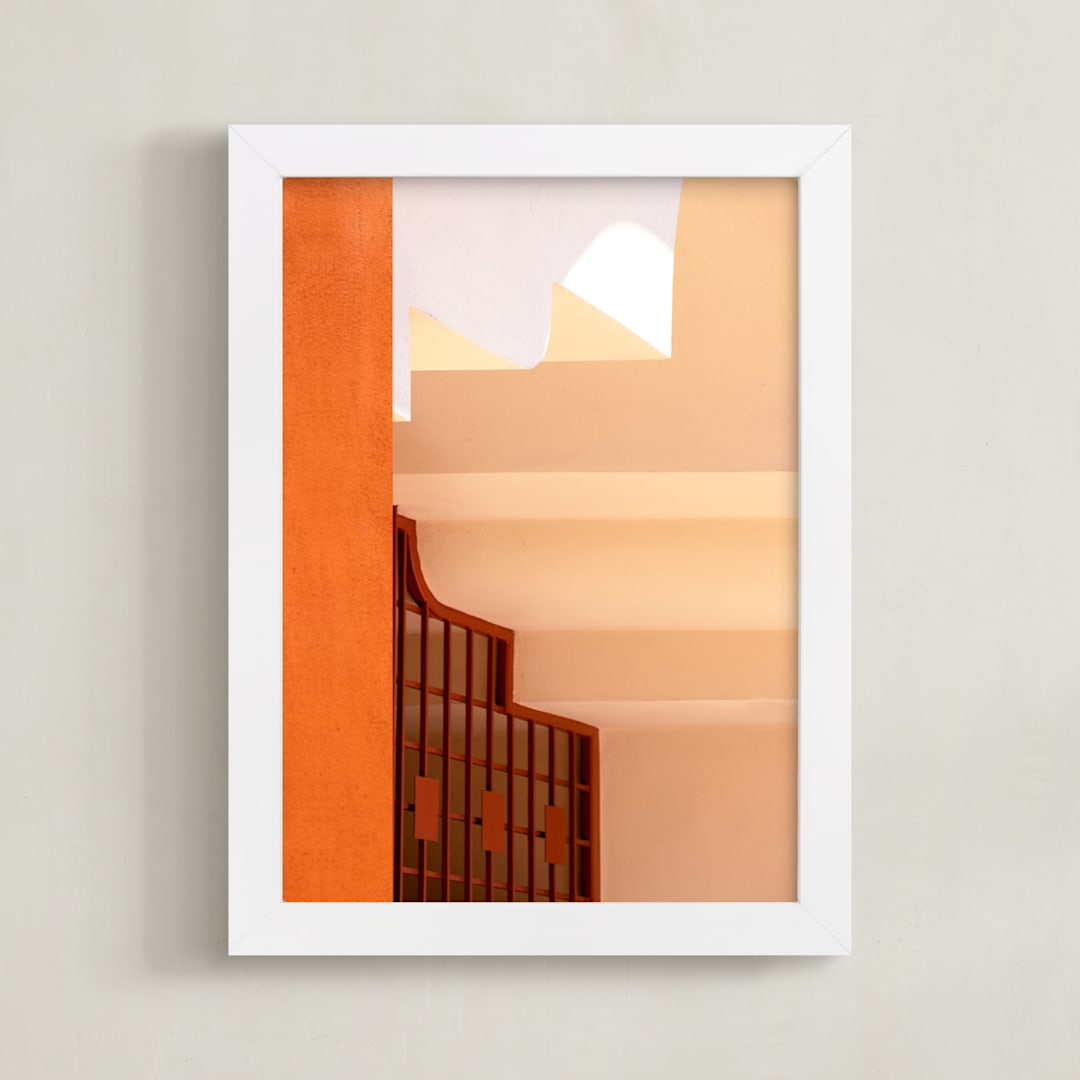 "Moroccan Angles II" - Art Print in Terracotta by Lisa Sundin - Framed