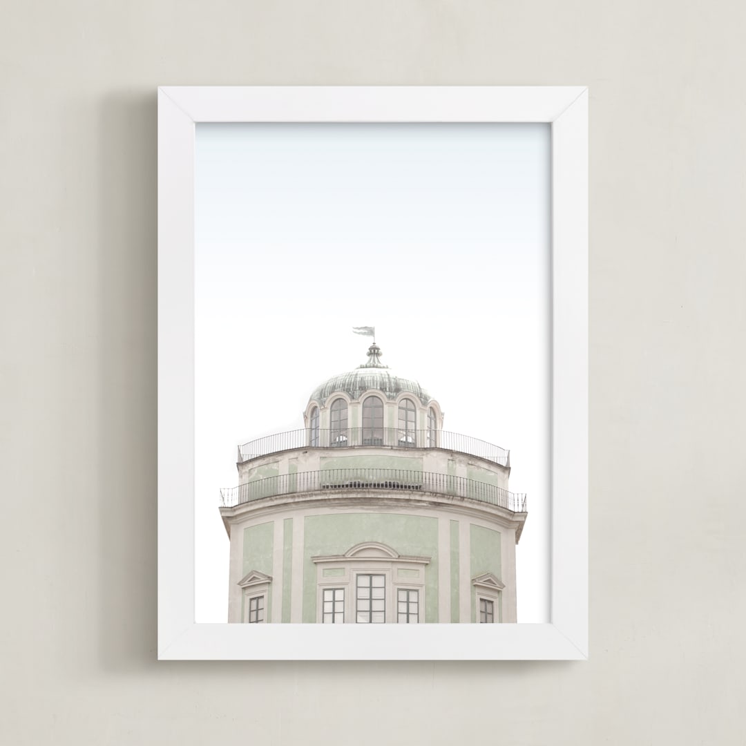 "Castle in the Sky" - Art Print in Mint by Laura Bercovich - Framed