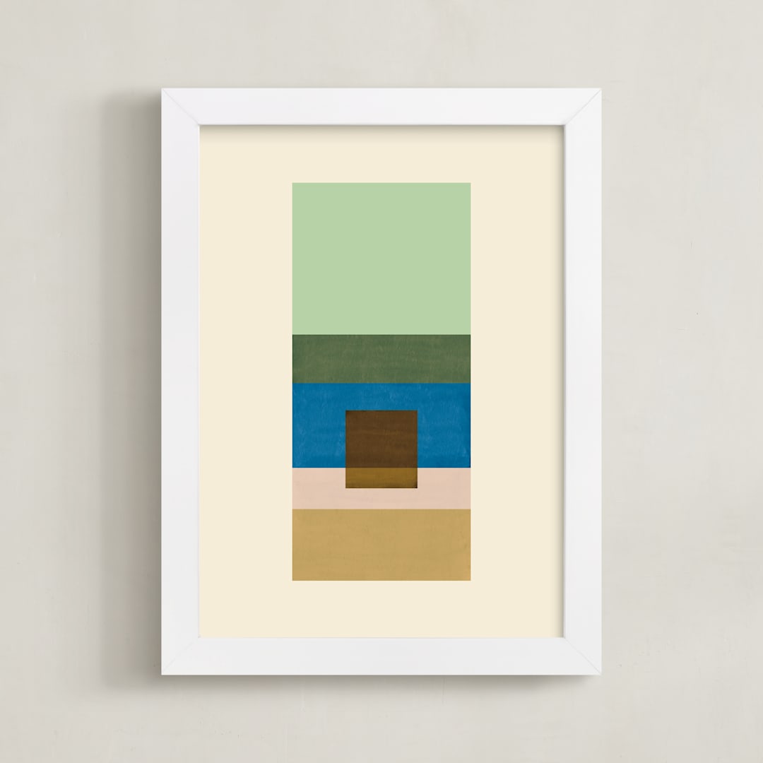 "Horizon" - Art Print in Moss by Baumbirdy - Framed