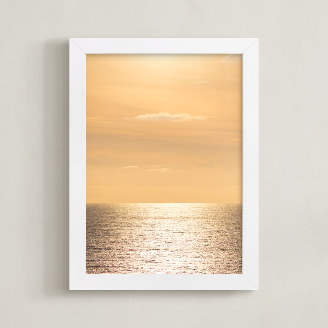 "The Golden Hour" - Art Print in Golden Yellow by Lisa Sundin - Framed