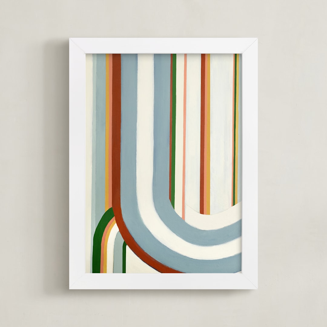 "Hold the Line" - Art Print in Sage Green by Pippin Schupbach - Framed
