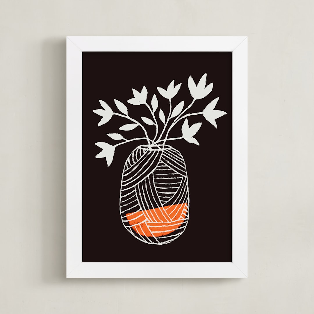 "Petiole" - Art Print in Nectarine by Marabou Design - Framed