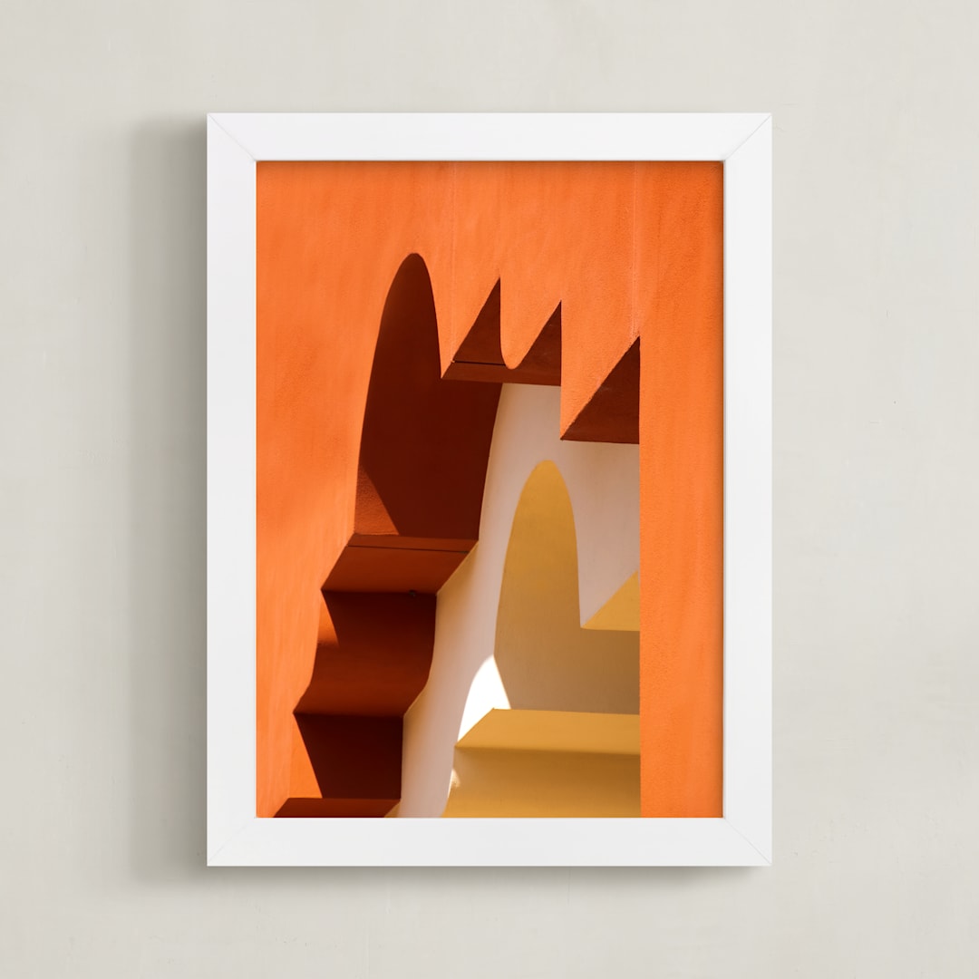 "Moroccan Angles I" - Art Print in Terracotta by Lisa Sundin - Framed