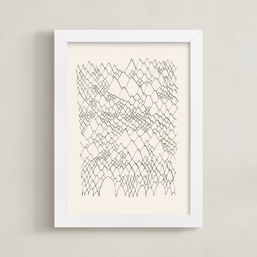 "Nature, you and me N.4 II" - Art Print in Ivory Black by Catilustre - Framed