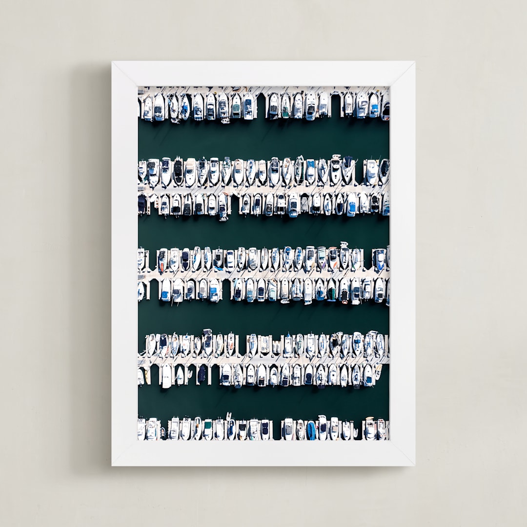 "Dude, Where's My Boat" - Art Print in Sea Green by ARIANE MOSHAYEDI - Framed