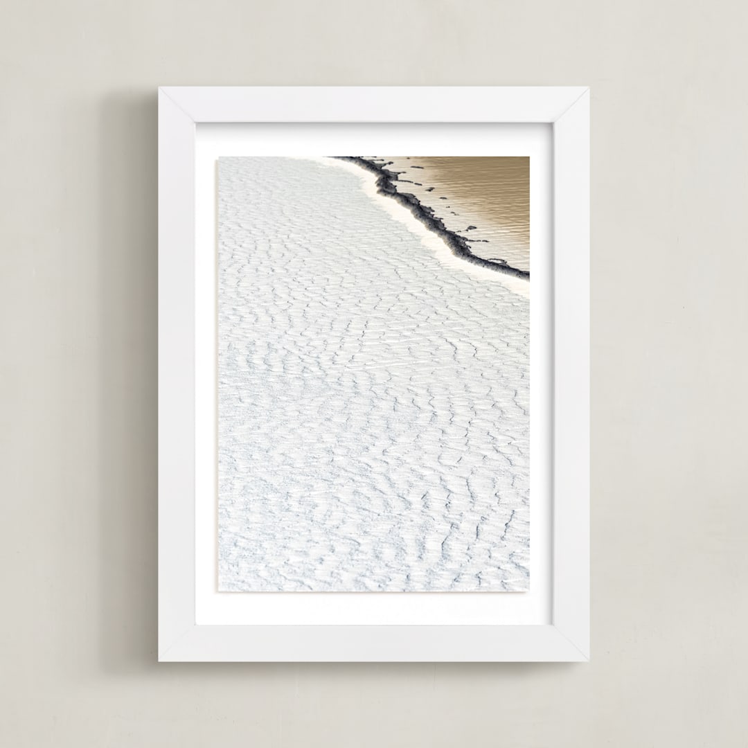 "Negative Space: Shoreline I" - Art Print in Ivory Desert by Jessica C Nugent - Framed