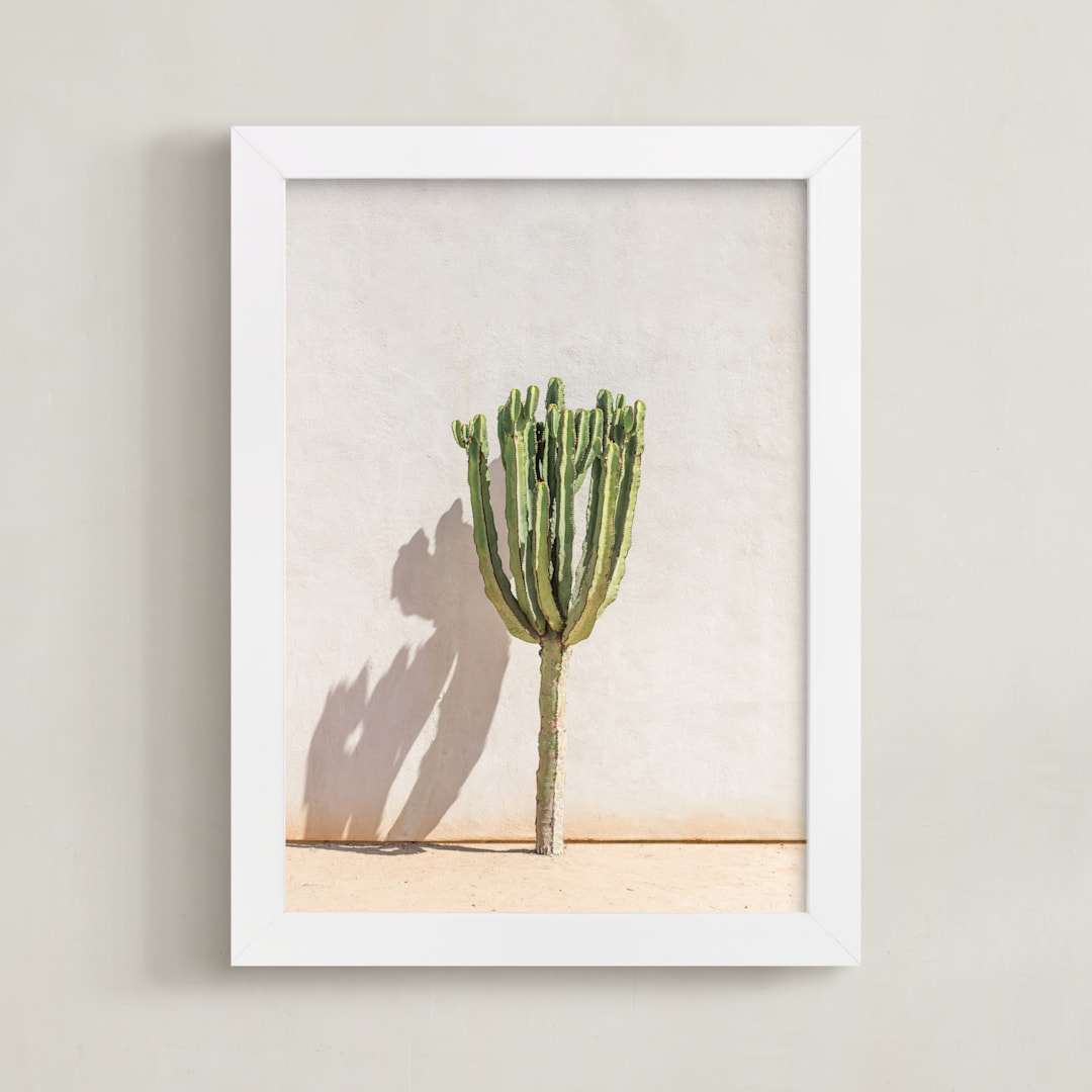 "Lone Cactus" - Art Print in Desert by Olivia Kanaley Inman - Framed