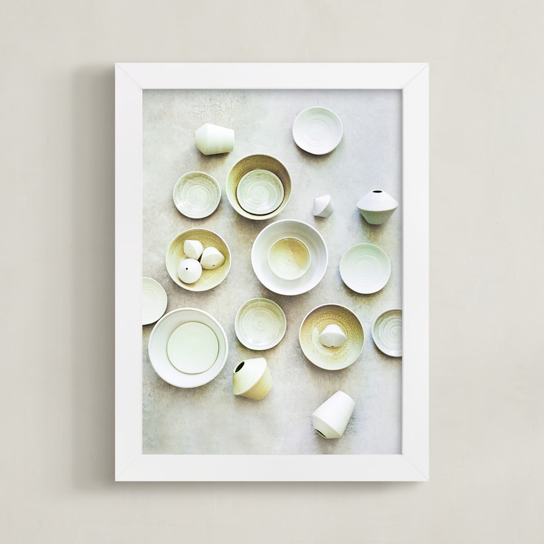 "KITCHEN CLAY" - Art Print in Sandstone by Jenni Kupelian - Framed