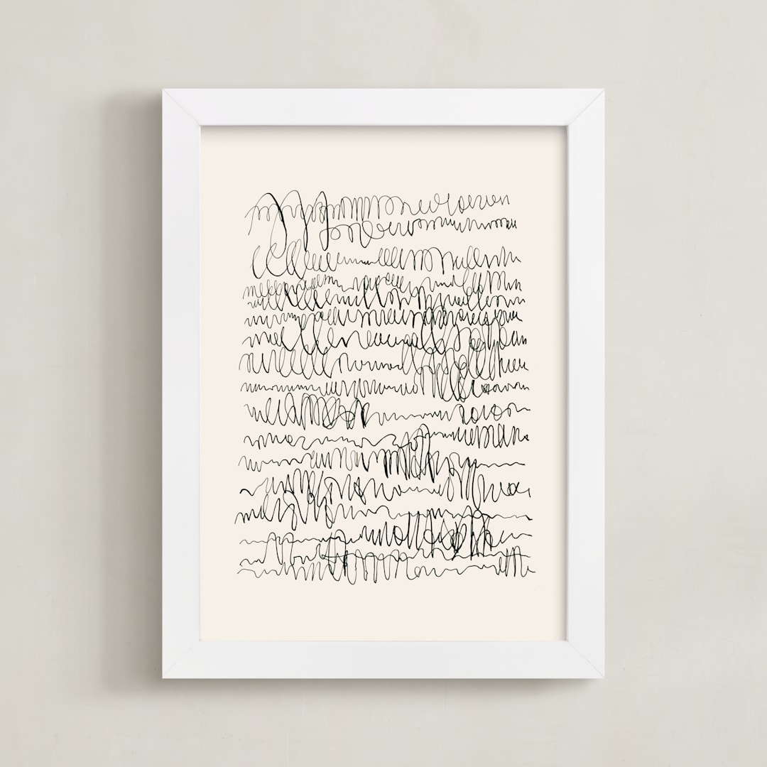 "Nature, you and me N.4 I" - Art Print in Monochrome by Catilustre - Framed