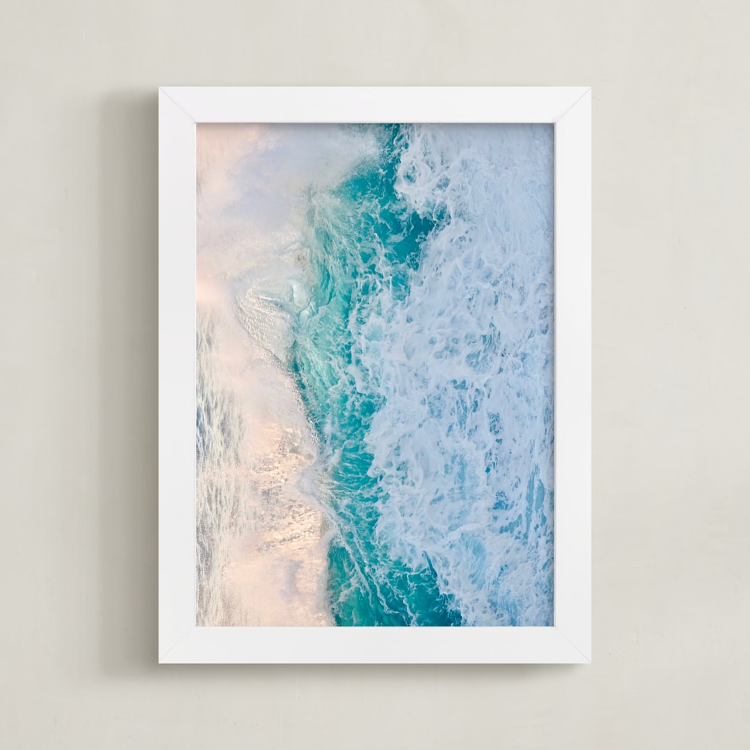 "Mystic Moments" - Art Print in Turquoise Green by Sea and Sky - Framed