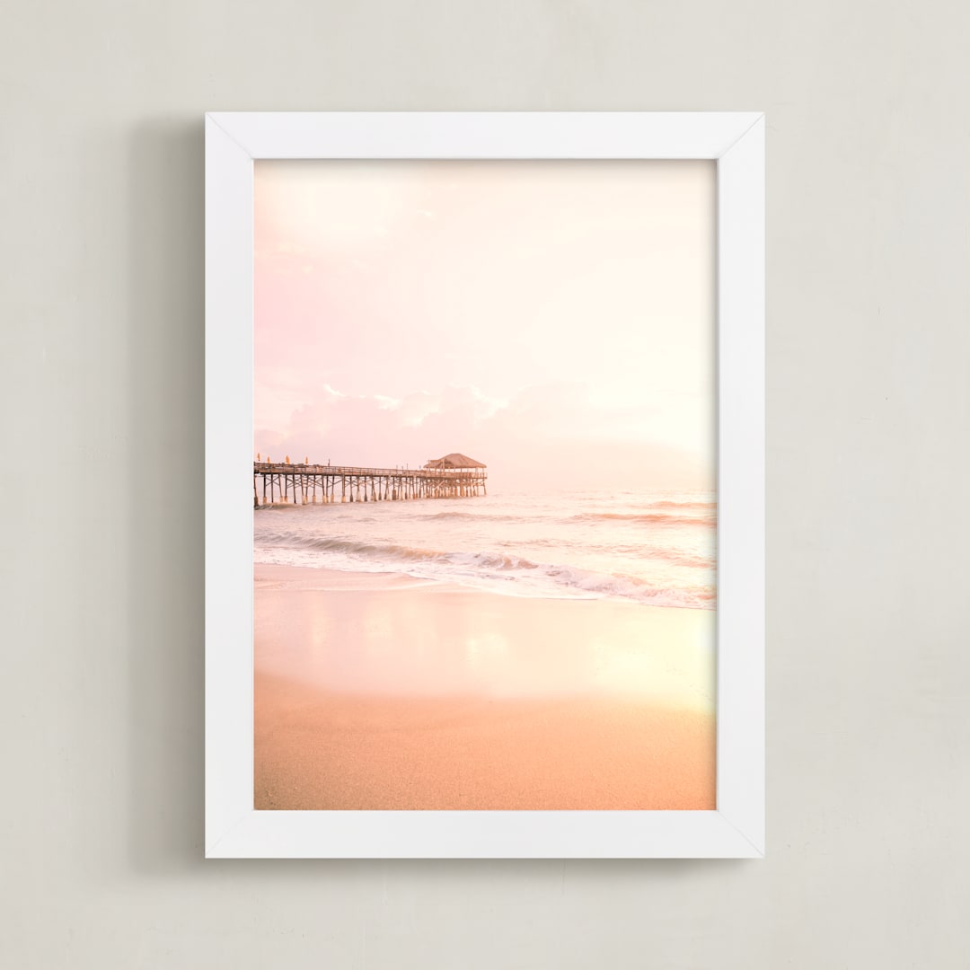 "Sweet Serenity" - Art Print in Dreamy Peach by Rega - Framed