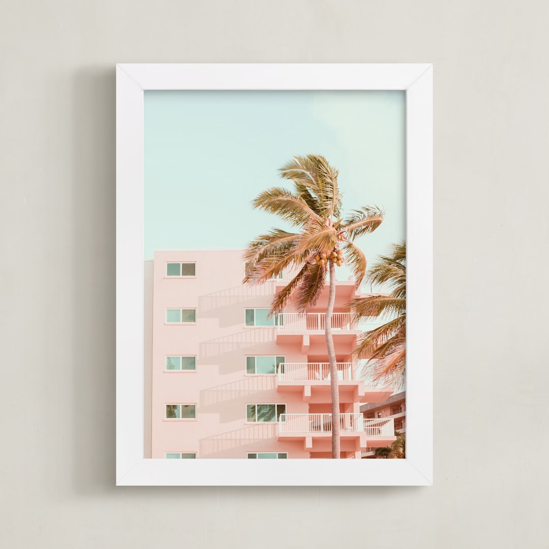"Pastel Holidays" - Art Print in Peach Pearl by Rega - Framed