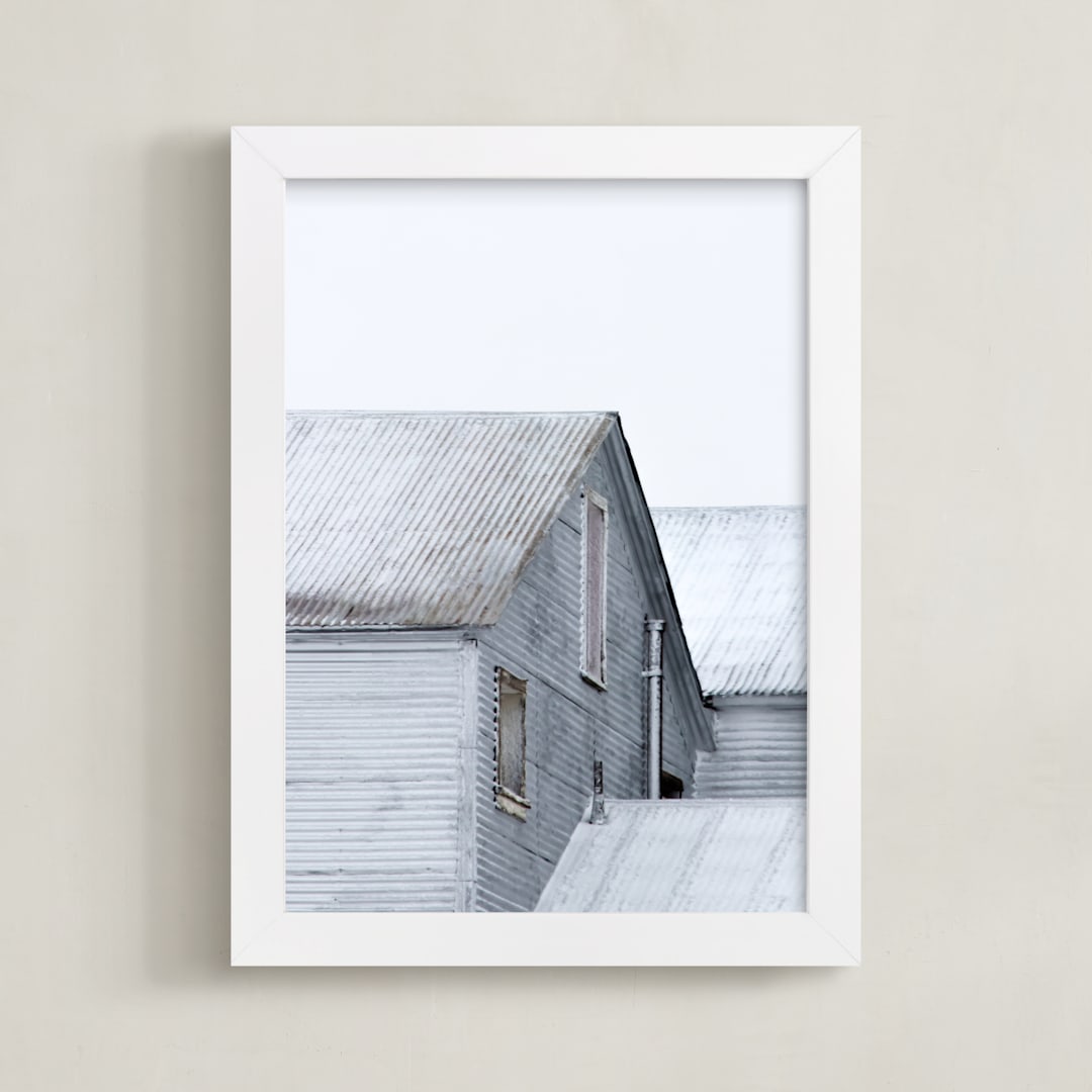 "Nordic Frost" - Art Print in Nordic Blue by Lisa Sundin - Framed