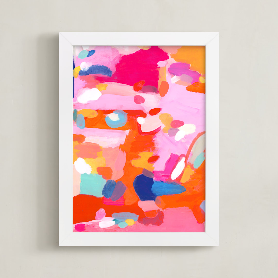 "Orange Rush" - Art Print in orange by Lisa McLean - Framed