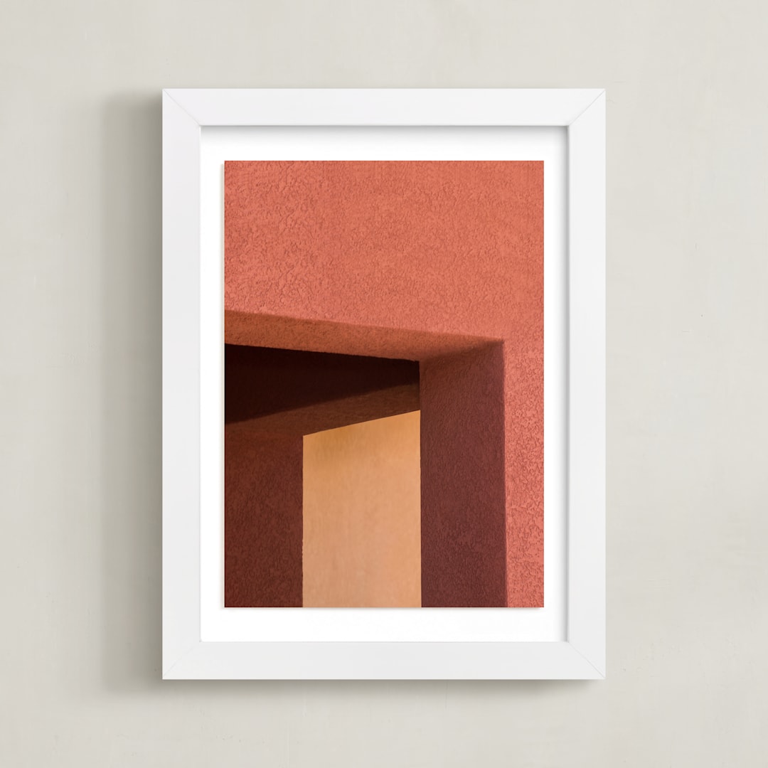 "Day to Day 2" - Art Print in Burnt Terracotta Red by Lisa Sundin - Framed