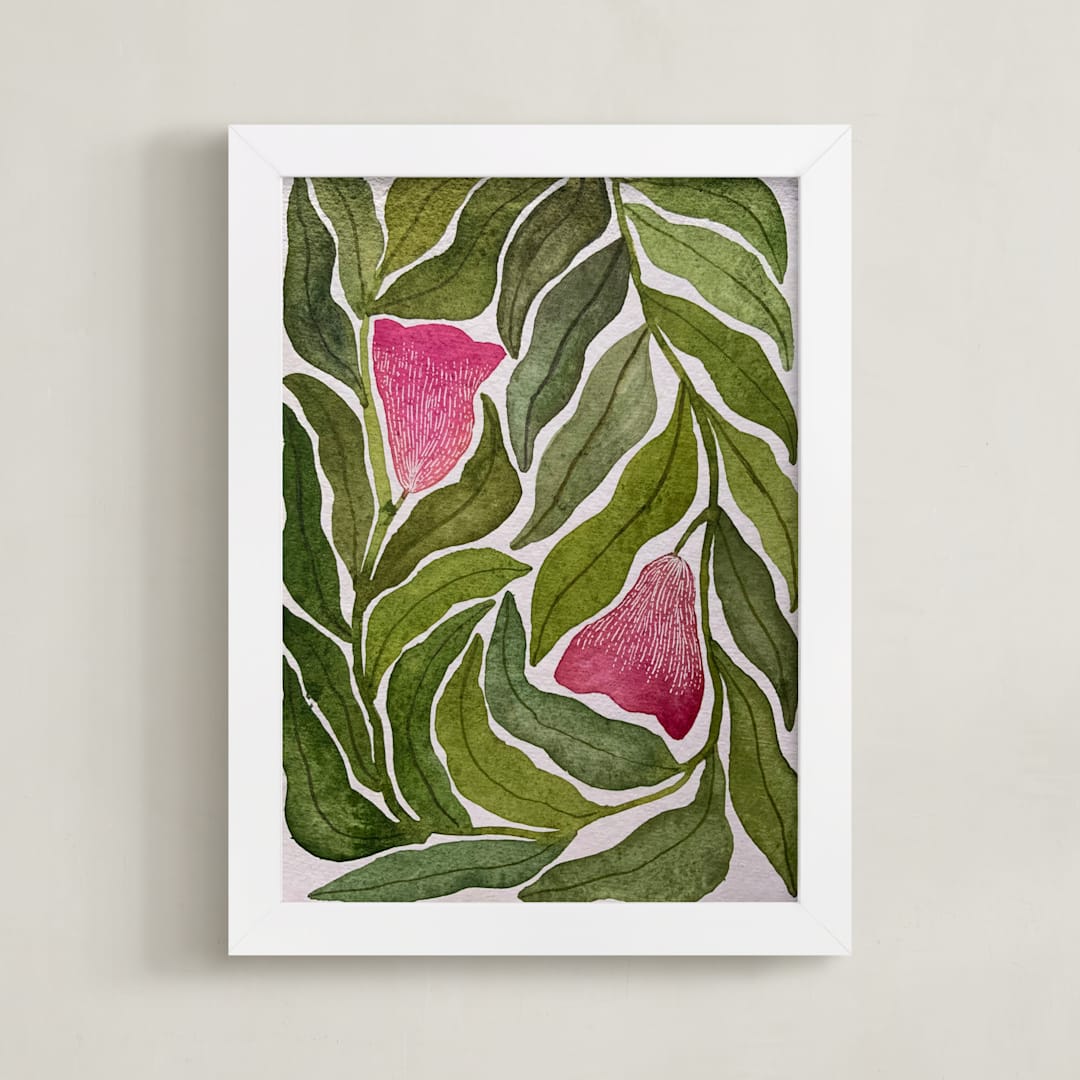 "Seeking balance" - Art Print in Forest Green by Rushmi - Framed