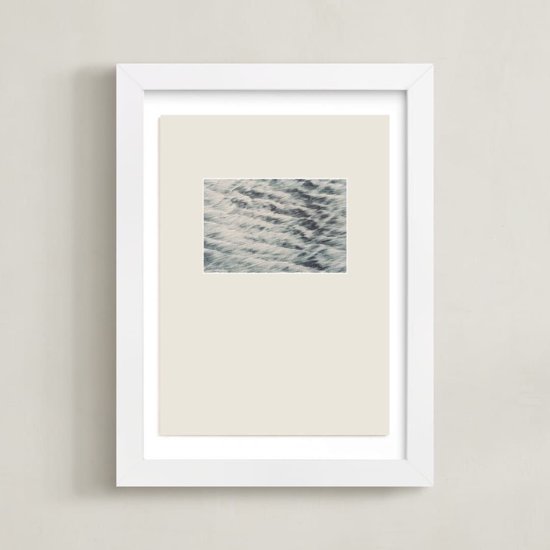 "Sand and Sea 1" - Art Print in Taupe Sand by Shawna Urban - Framed