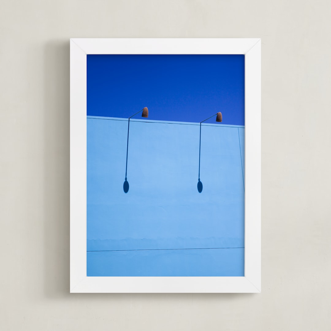 "Blues!" - Art Print in Vibrant Teal Blue by Diana K. Garrett - Framed