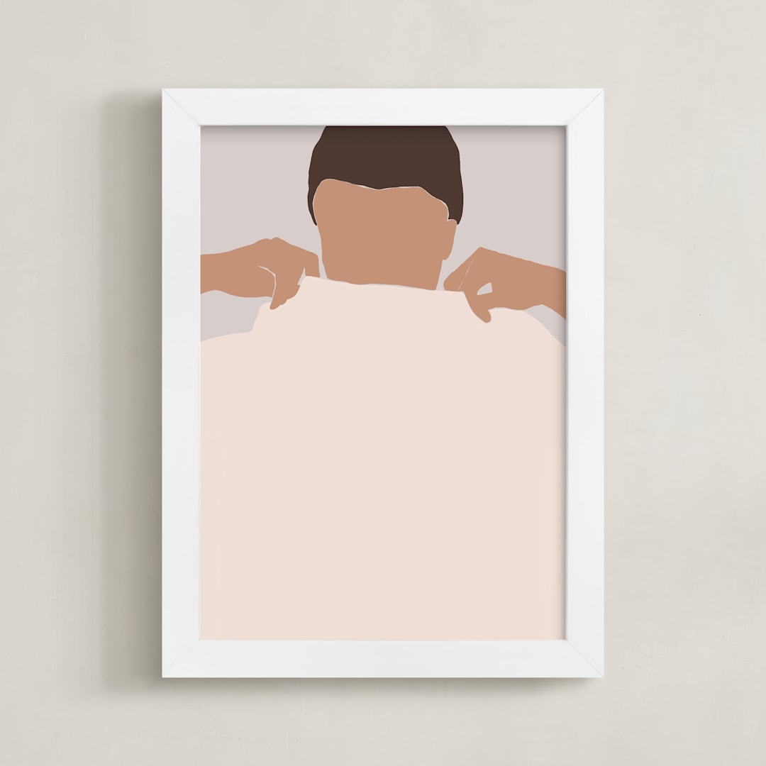"Cover Me" - Art Print in Misty Rose by Efrat Ofek - Framed
