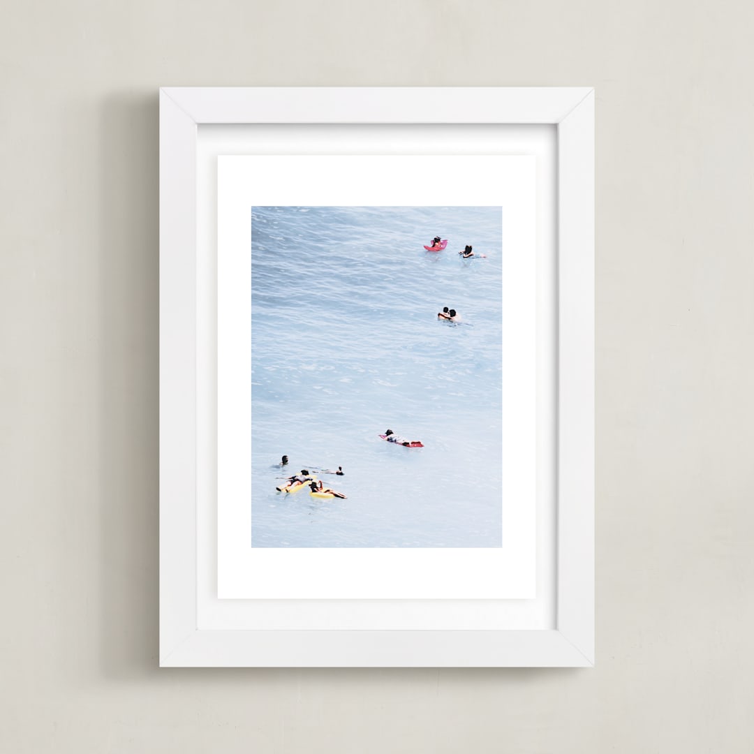 "I Got That Sunshine In My Pocket I" - Art Print in Sea Blue by Summer Strauch - Framed