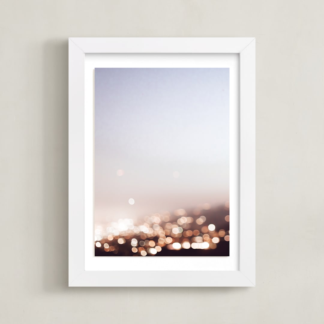 "Warm Evening I" - Art Print in City Sky by Caroline Mint - Framed