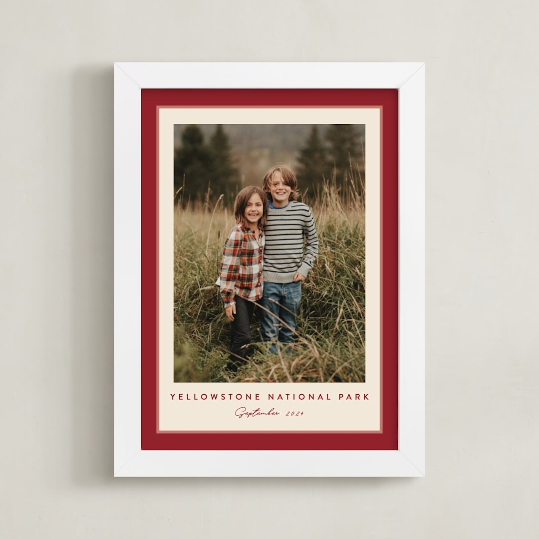 "Ribbon Frame: Portrait Framed Photo" - Framed Photo in Cranberry by Carolyn MacLaren - Framed