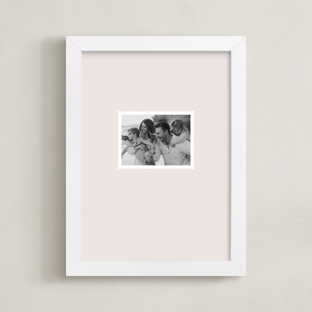 "Railroad Stripe: Portrait" - Framed Photo in Bisque by Olivia Kanaley Inman - Framed