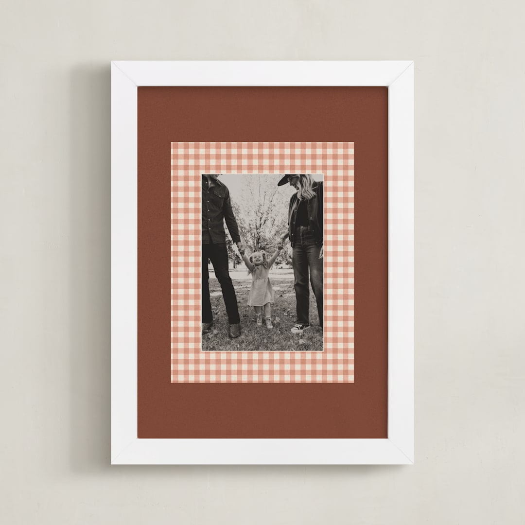 "Gingham: Portrait" - Framed Photo in Brick by Kelly Watkins - Framed