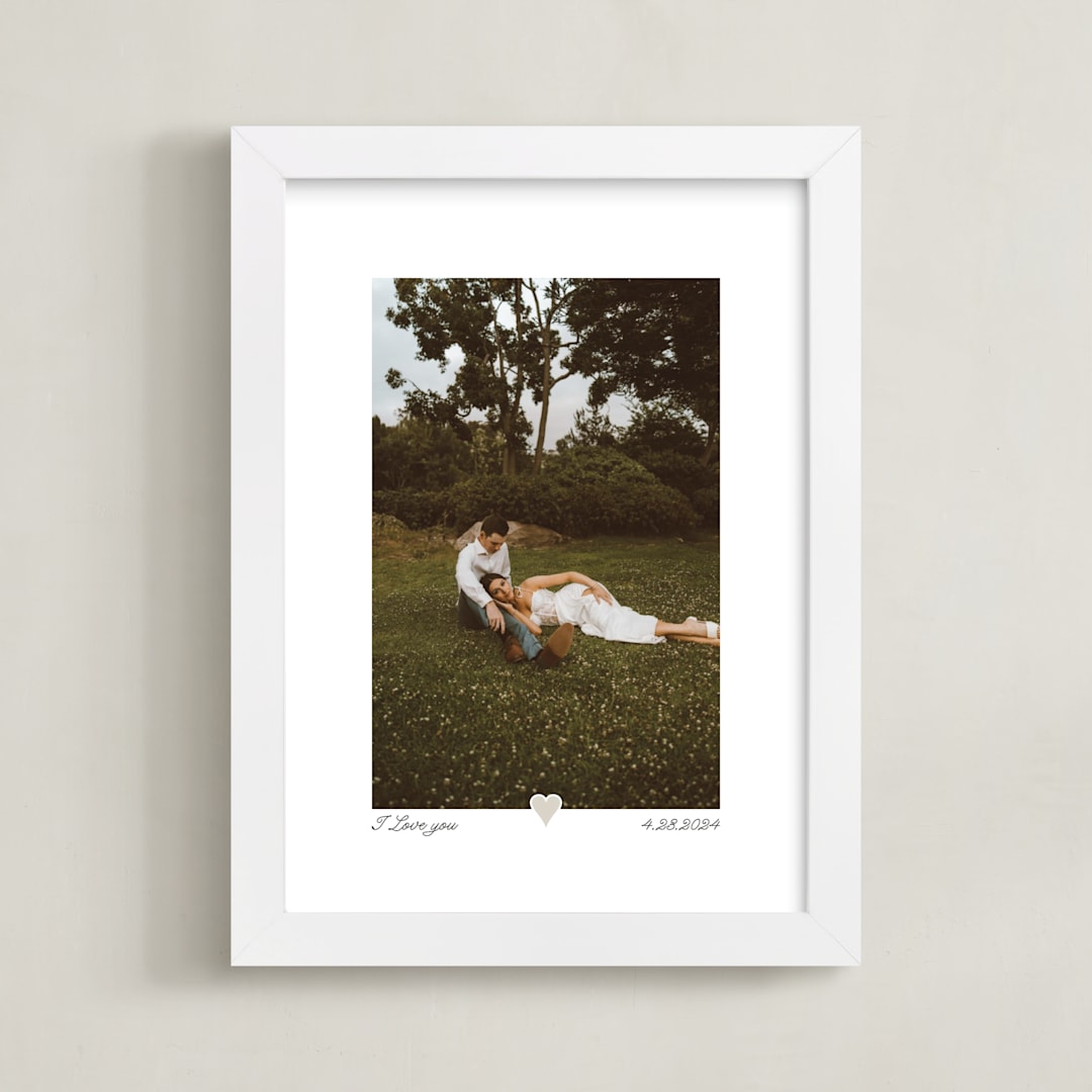 "With a Heart: Portrait Framed Photo" - Framed Photo in Taupe by Laura Hamm - Framed