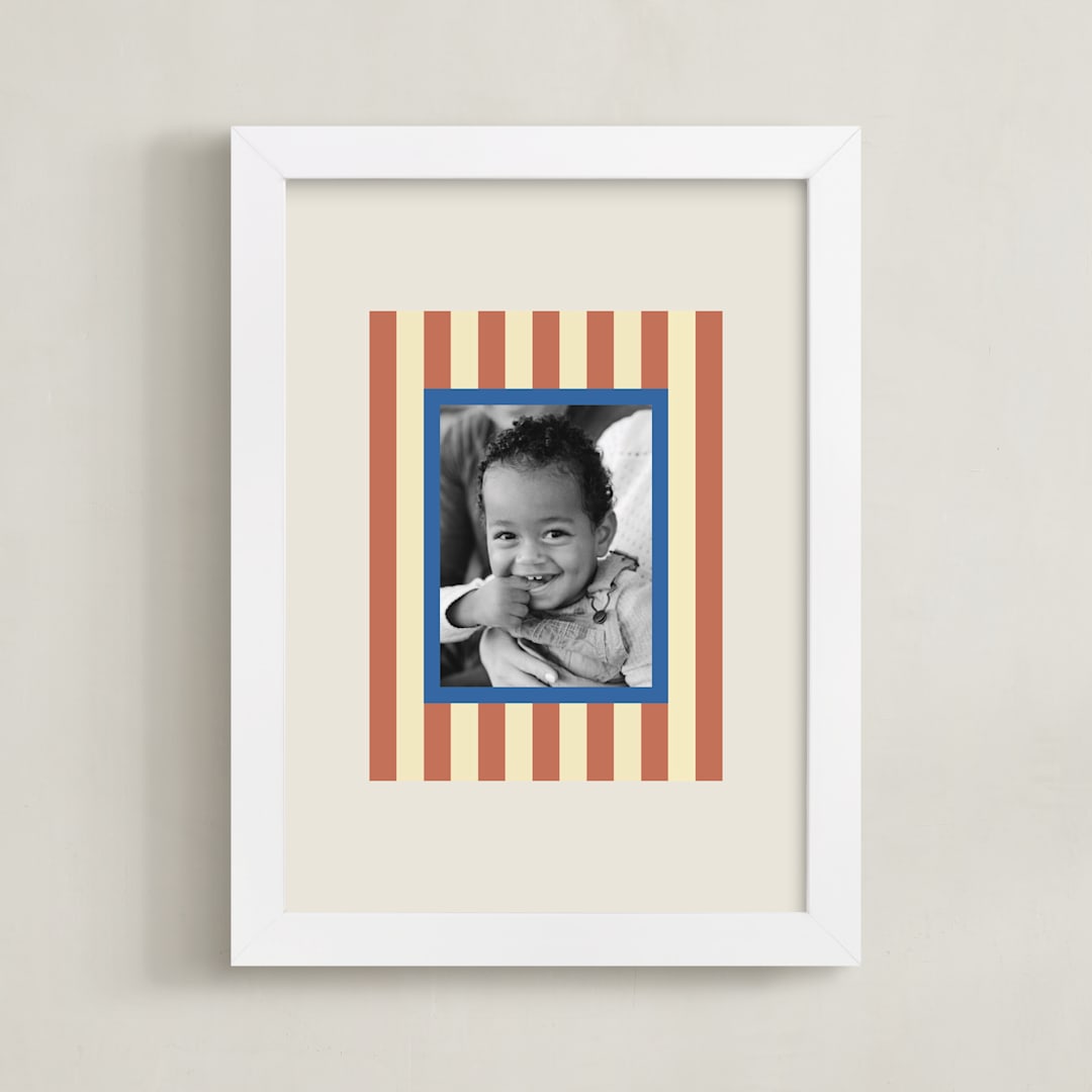 "Mat Striping: Portrait" - Framed Photo in Rust by Carrie Moradi - Framed