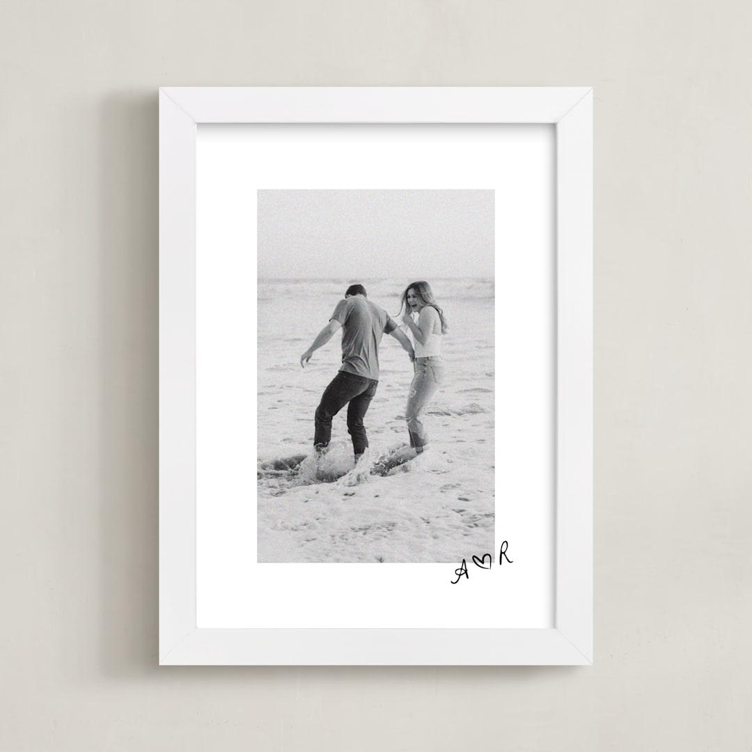 "Scripted Heart: Framed Photo" - Framed Photo in Graphite by Claudia Orengo - Framed