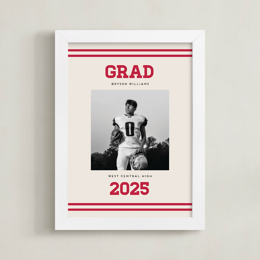 "Team Grad: Portrait Framed Photo" - Framed Photo in Cherry by Louise Kay - Framed