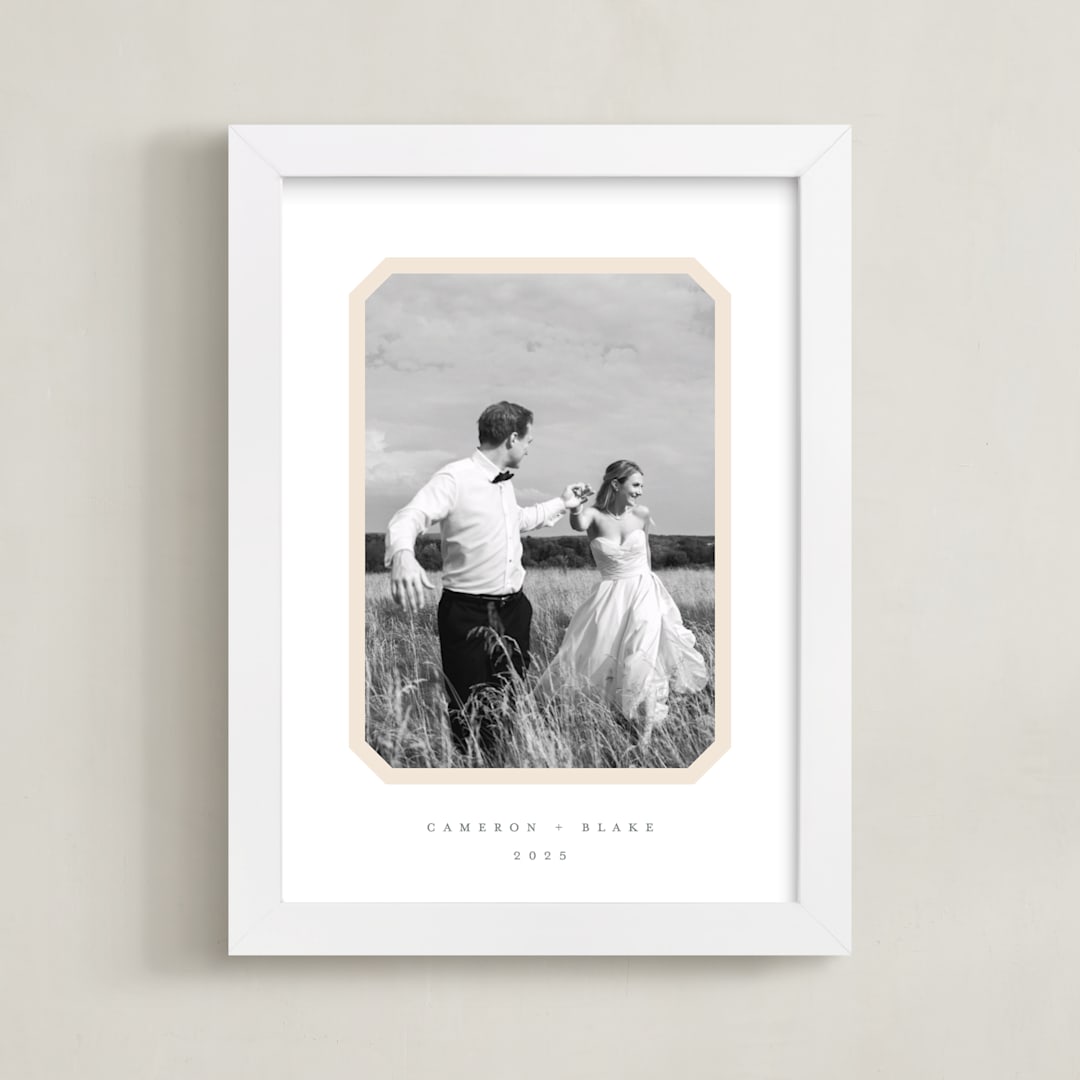 "Bevel Border: Portrait" - Framed Photo in Cream by Carolyn MacLaren - Framed