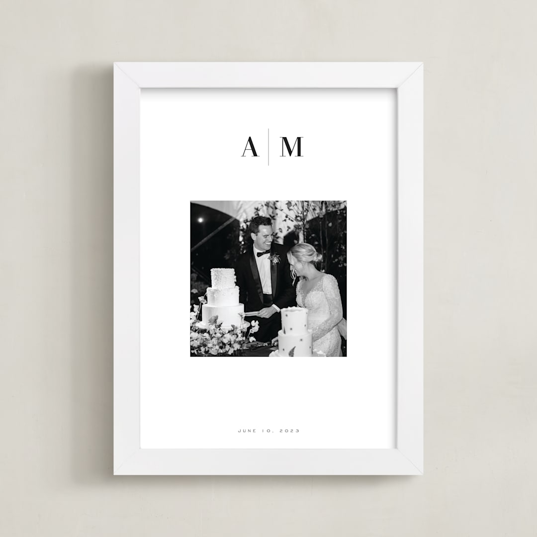 "Monogram: Square Framed Photo " - Framed Photo in White by Minted - Framed