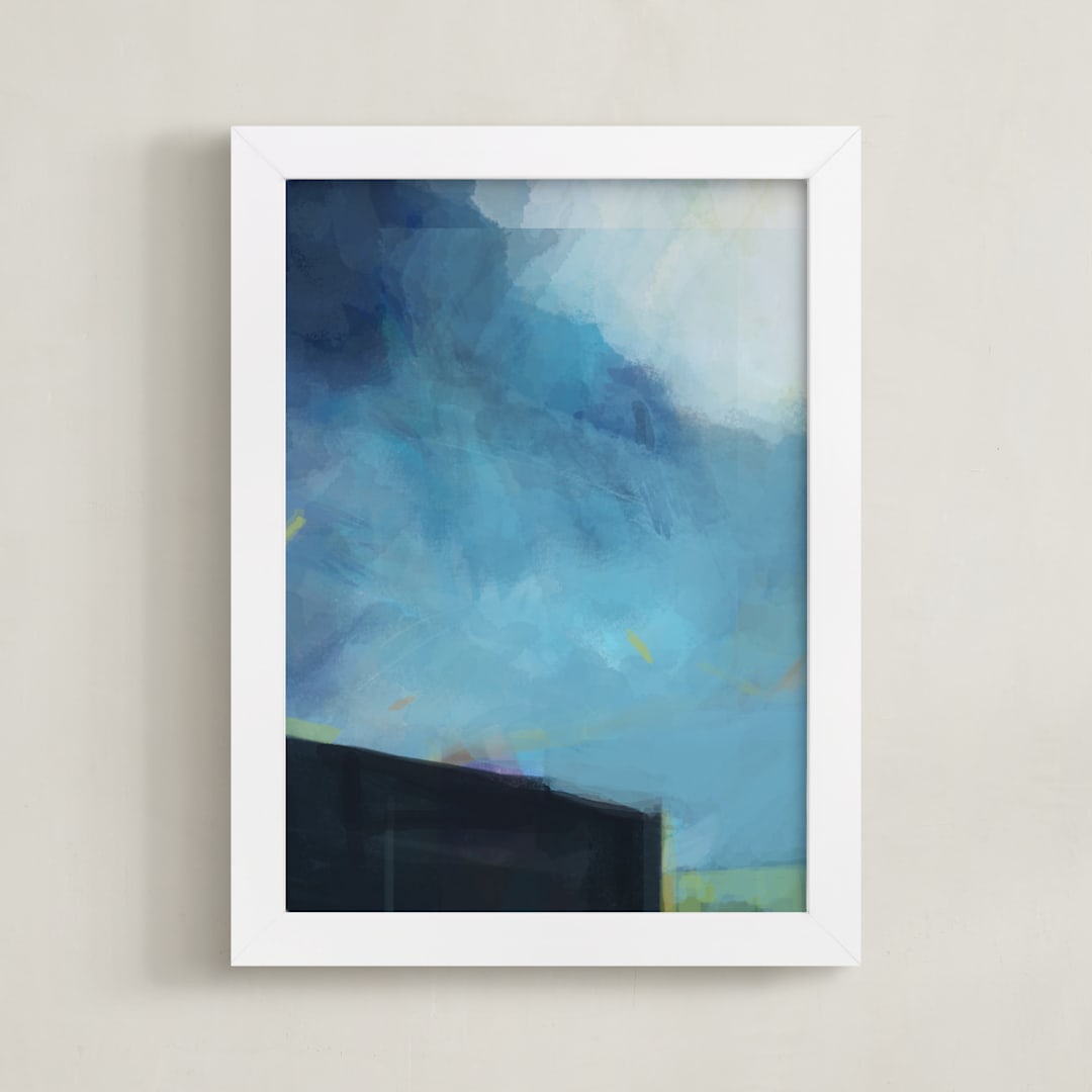 "Deep Dive" - Art Print in Dive Blue by AlisonJerry - Framed
