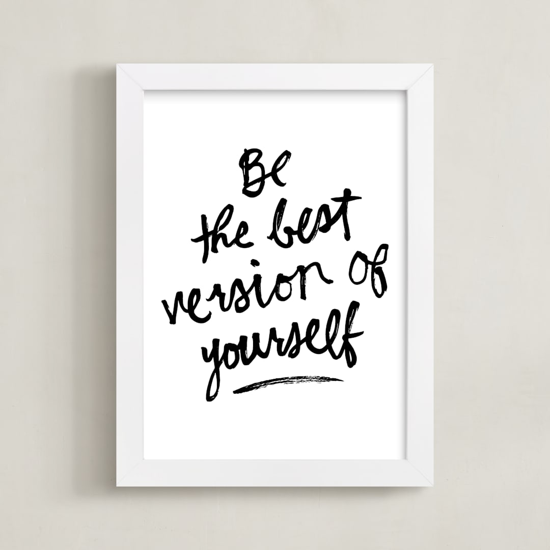 "Best Version" - Art Print in Black by Kelly Nasuta - Framed