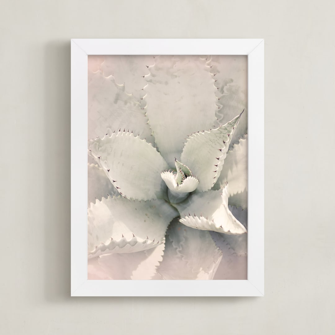 "Southwestern Succulent" - Art Print in Dusty Pastel by Wilder California - Framed