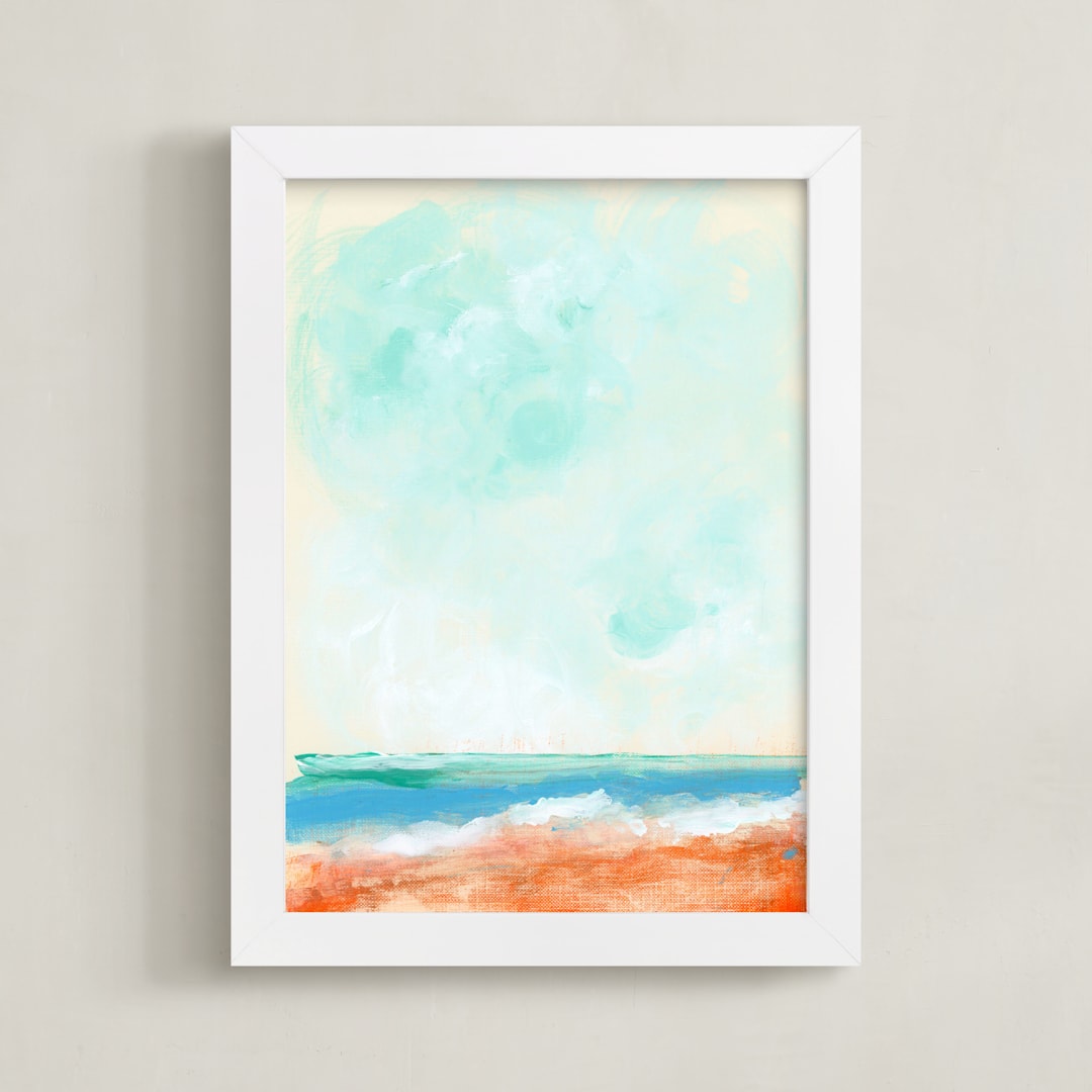 "Beach Blaze" - Art Print in Sea Breeze by Lindsay Megahed - Framed
