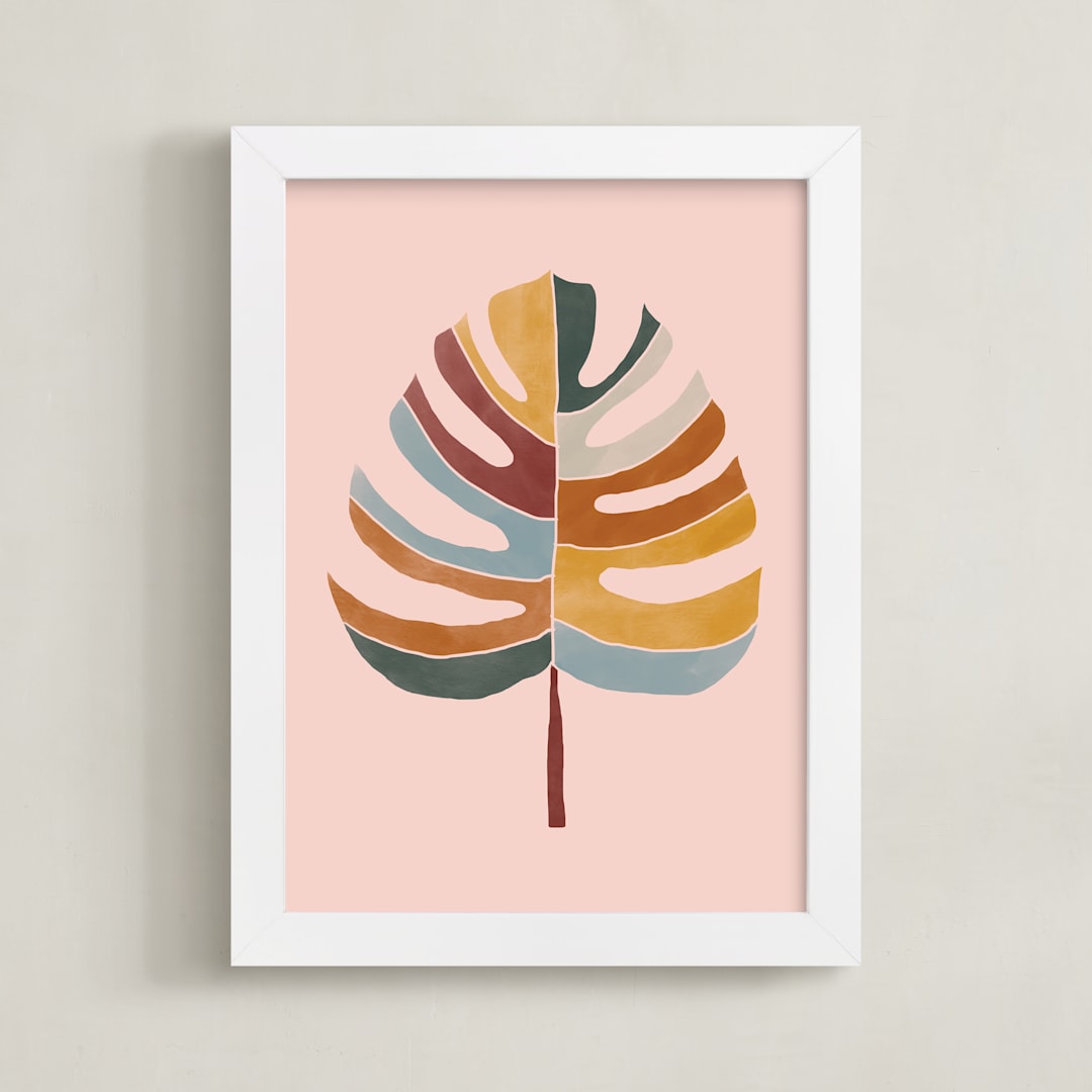 "Chic Monstera" - Art Print in Pink by lulu and isabelle - Framed