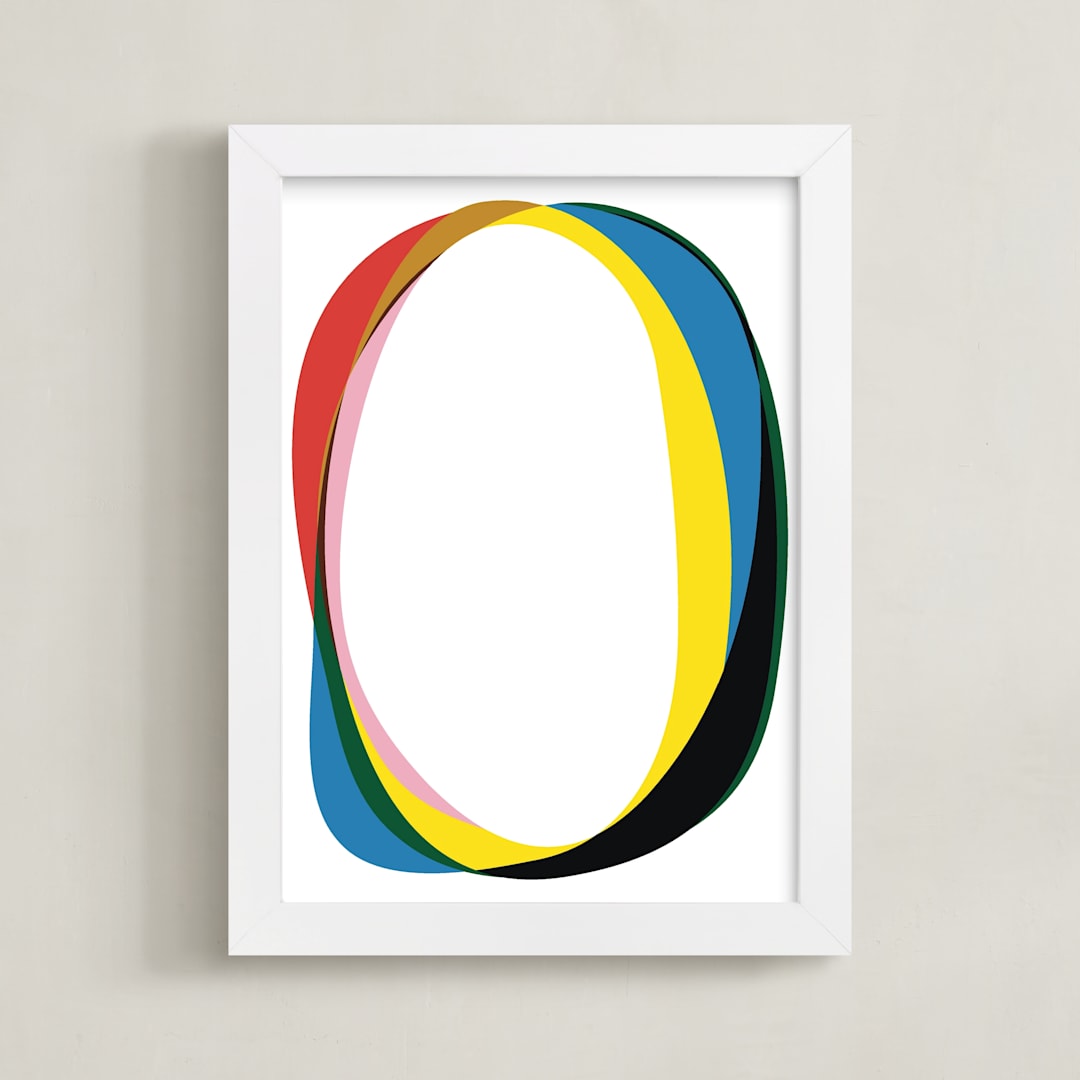"Rings 1" - Art Print in MId Century Modern Primary by Christina Flowers - Framed